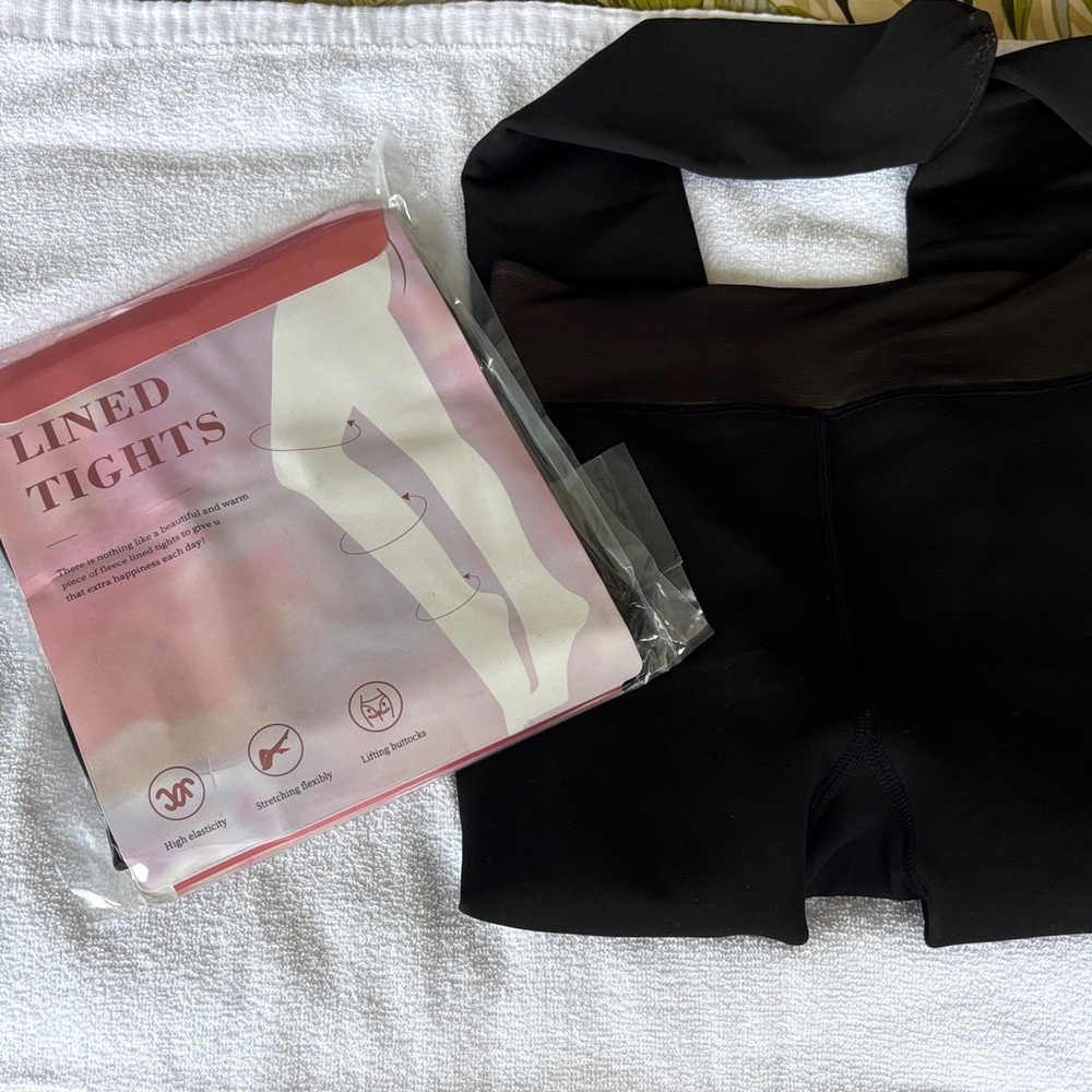 NWT Black Fleece Lined Tights (opaque)